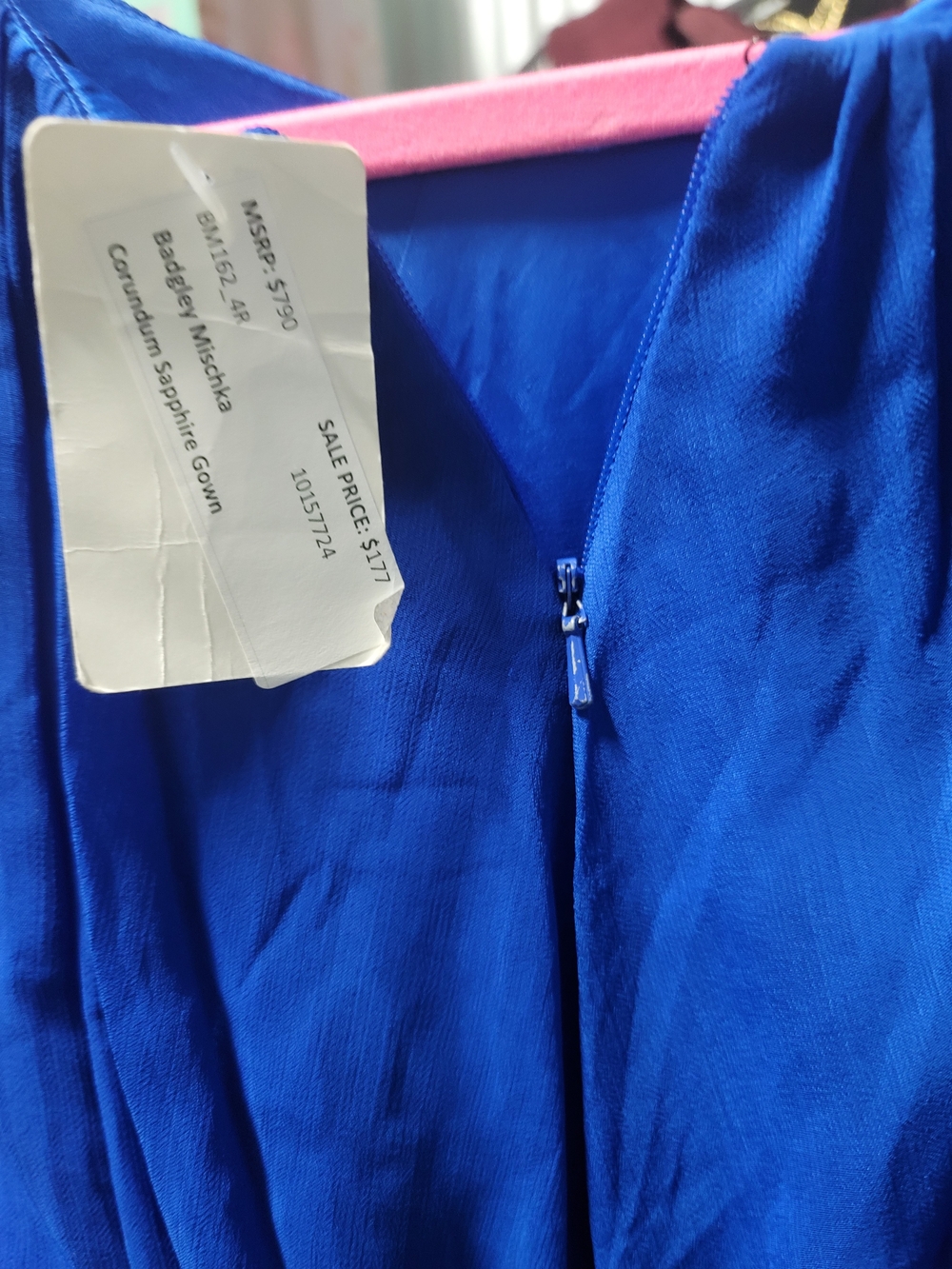 Badgley Mischka Royal Blue Sleeveless Maxi Gown - Picture 3 of 4